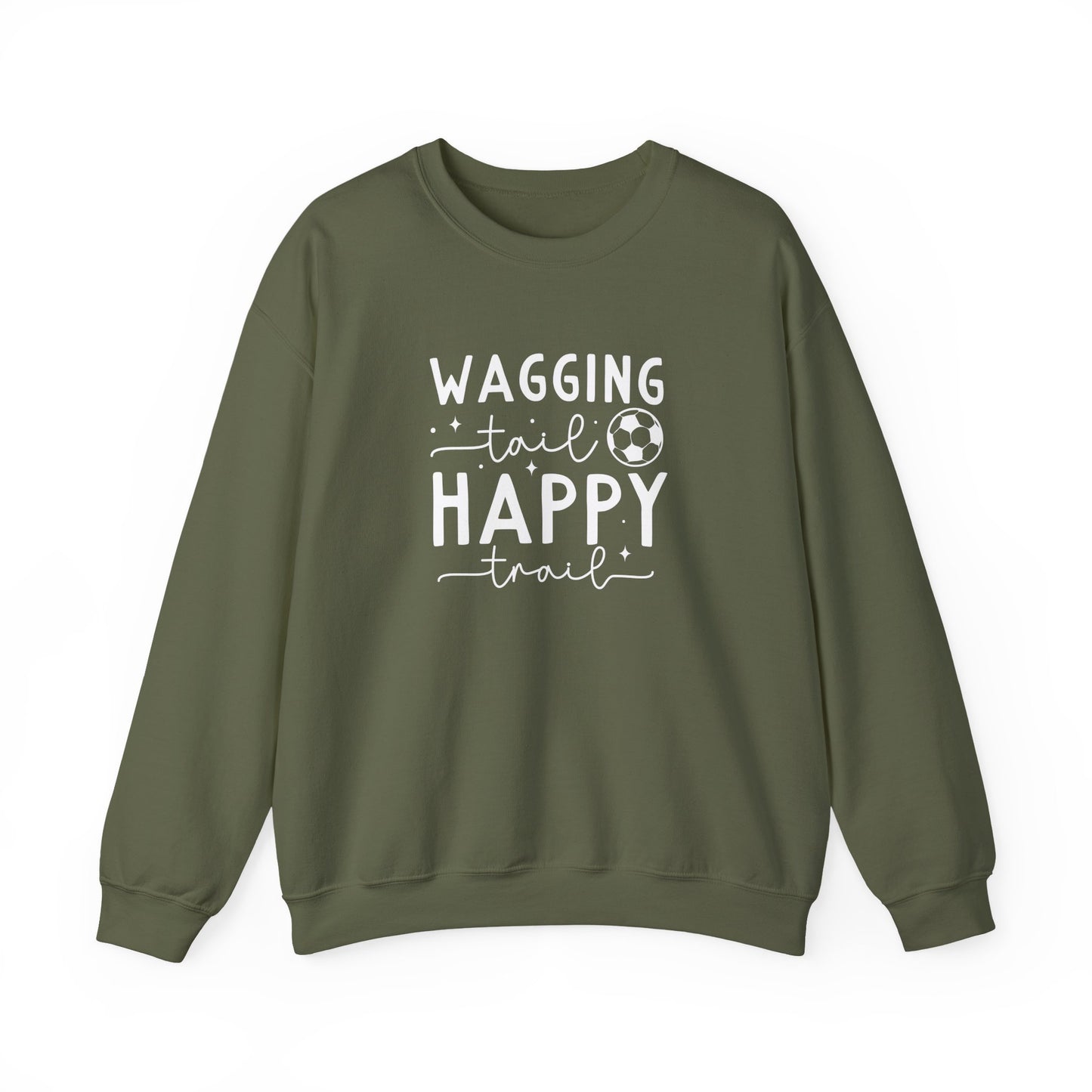 Wagging Tail Happy Trail Sweatshirt | Funny Soccer Dog Gift
