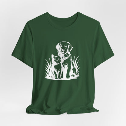 Modern Monochrome Pet Lovers T-Shirt