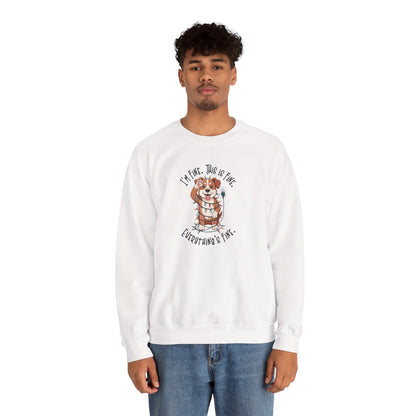 I'm Fine This Is Fine Dog Christmas Lights Sweatshirt