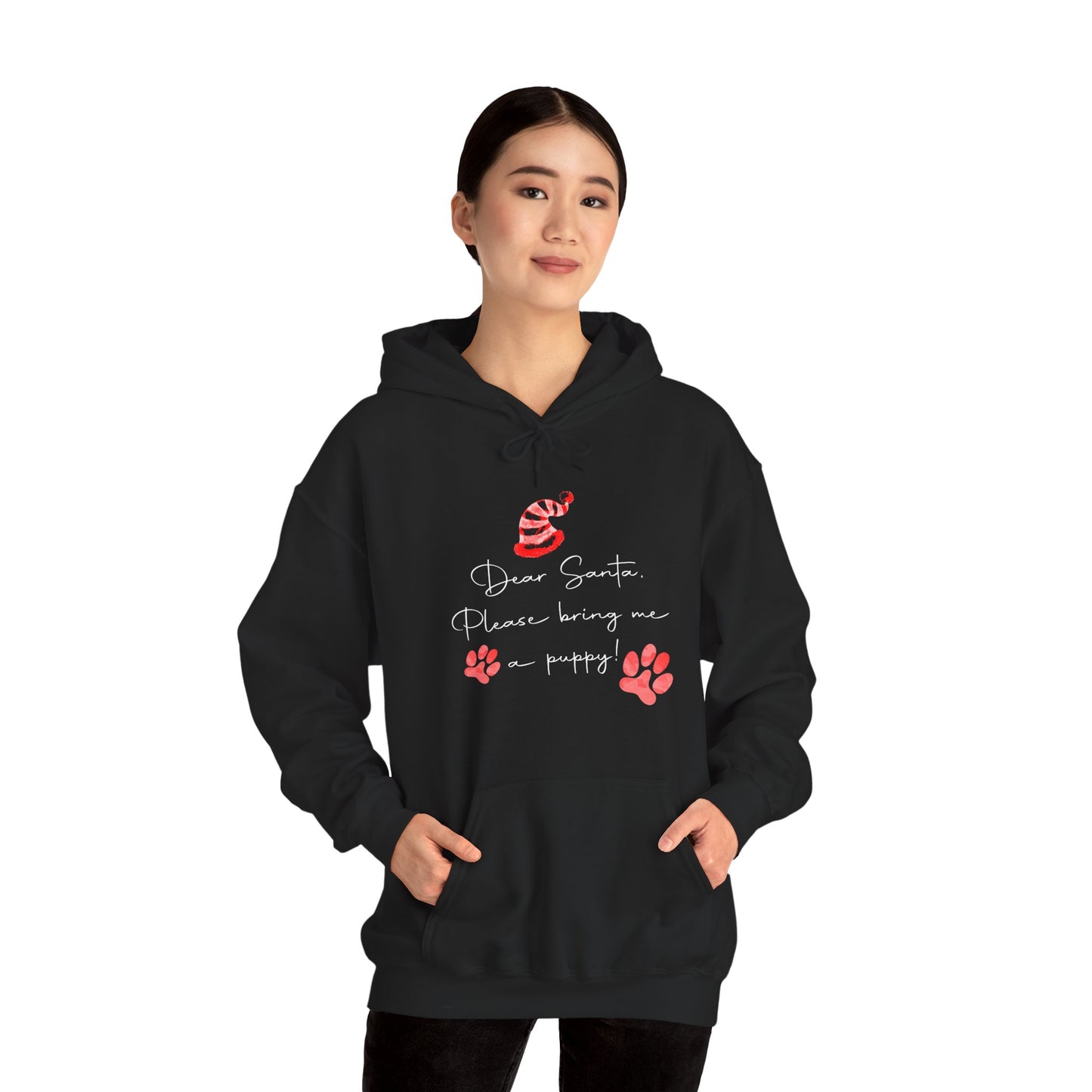 Dear Santa, Bring Me a Puppy - Christmas Hoodie
