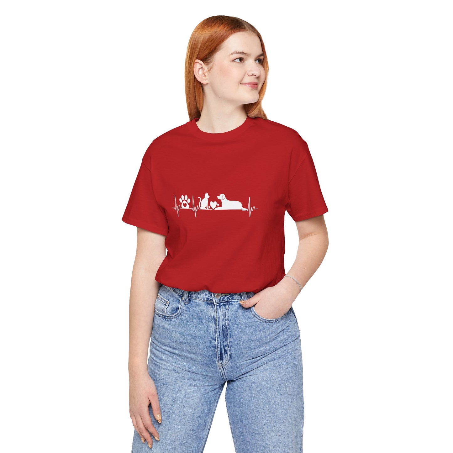 Dog & Cat Heartbeat Minimalist Unisex Shirt