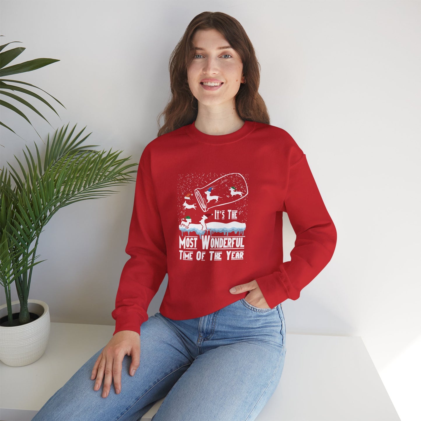 Dachshund Snow Globe Sweatshirt | Wonderful Wiener Time