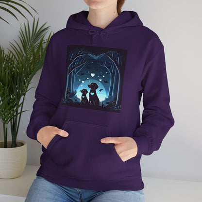 Dog Love in the Moonlight - Forest Unisex Hoodie