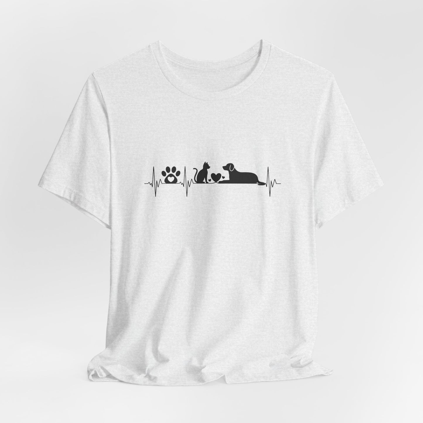 Dog & Cat Heartbeat Minimalist Unisex Shirt