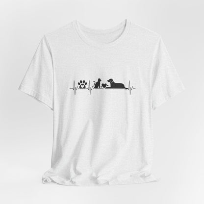 Dog & Cat Heartbeat Minimalist Unisex Shirt