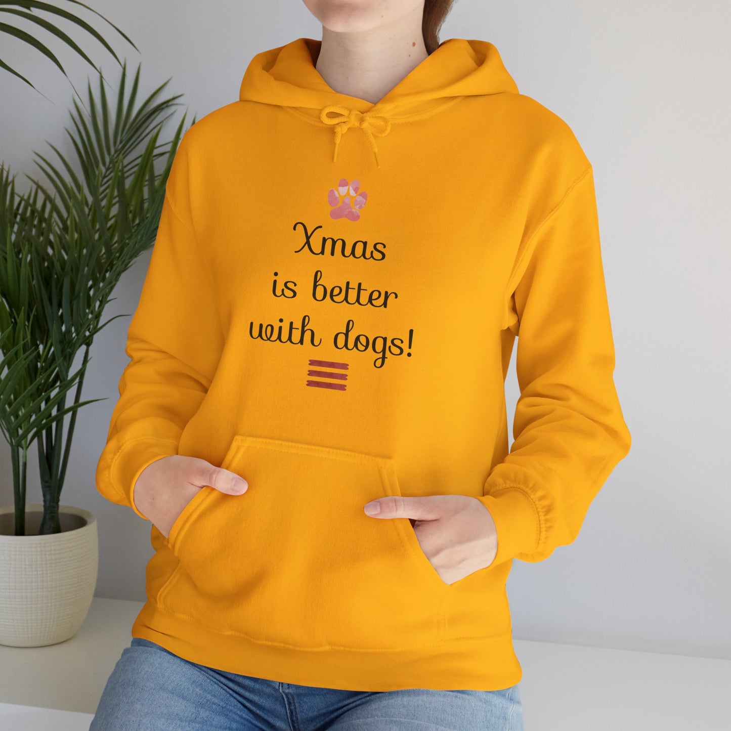 Xmas Is Better with Dogs - Holiday Paw Print Hoodie