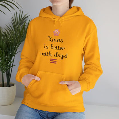 Xmas Is Better with Dogs - Holiday Paw Print Hoodie