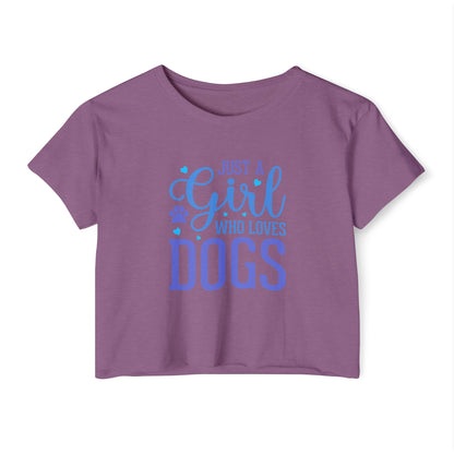 Just a Girl Who Loves Dogs Crop Top – Cute Dog Lover Shirt