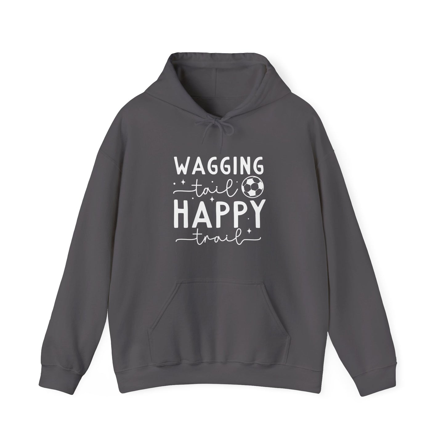 Wagging Tail Happy Trail Hoodie | Funny Soccer Dog Gift