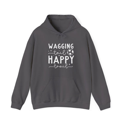 Wagging Tail Happy Trail Hoodie | Funny Soccer Dog Gift