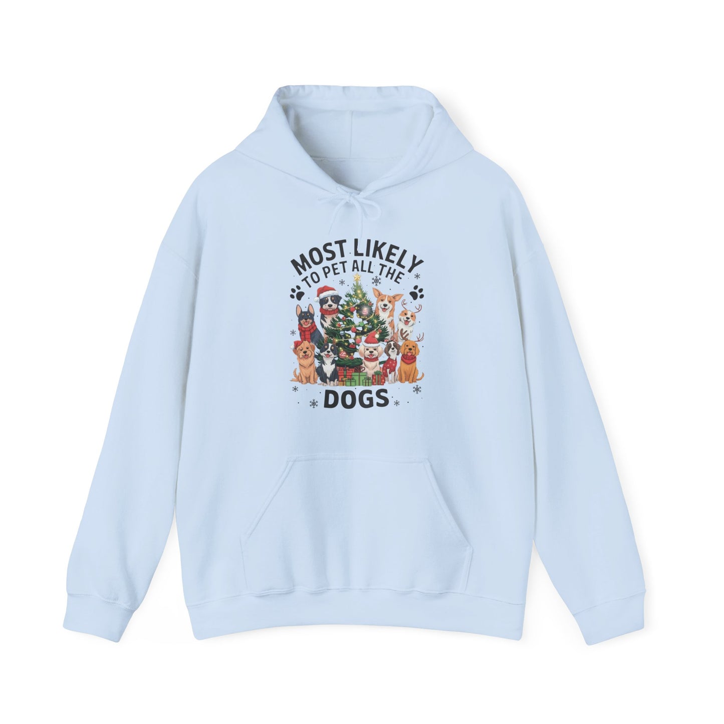 Most Likely To Pet All The Dogs Christmas Hoodie