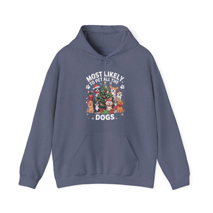 Most Likely To Pet All The Dogs Christmas Hoodie