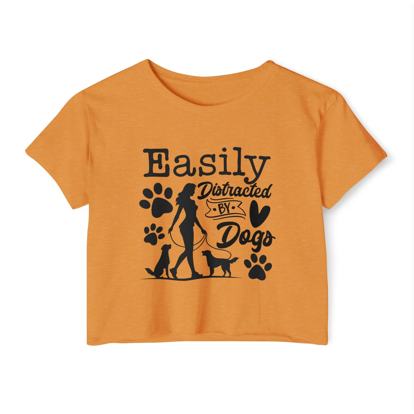 Easily Distracted by Dogs Crop Top – Cute Dog Lover Graphic Tee