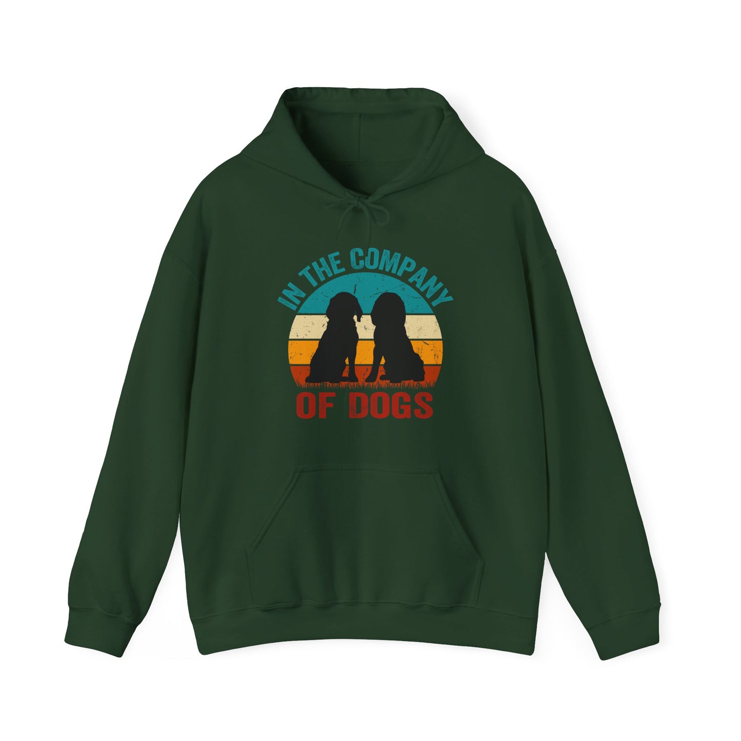In The Company Of Dogs - Retro Sunset Hoodie