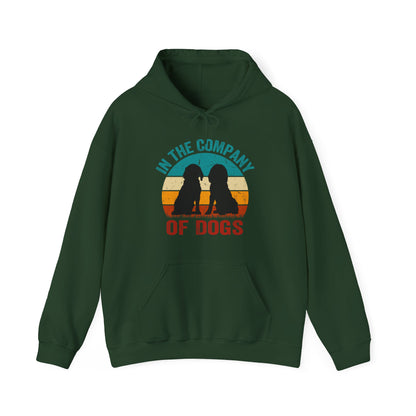 In The Company Of Dogs - Retro Sunset Hoodie