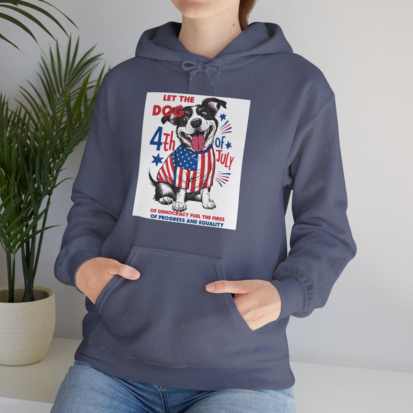 4th of July Dog - American Flag Patriotic Hoodie
