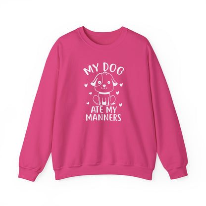 "My Dog Ate My Manners" Funny Sweatshirt