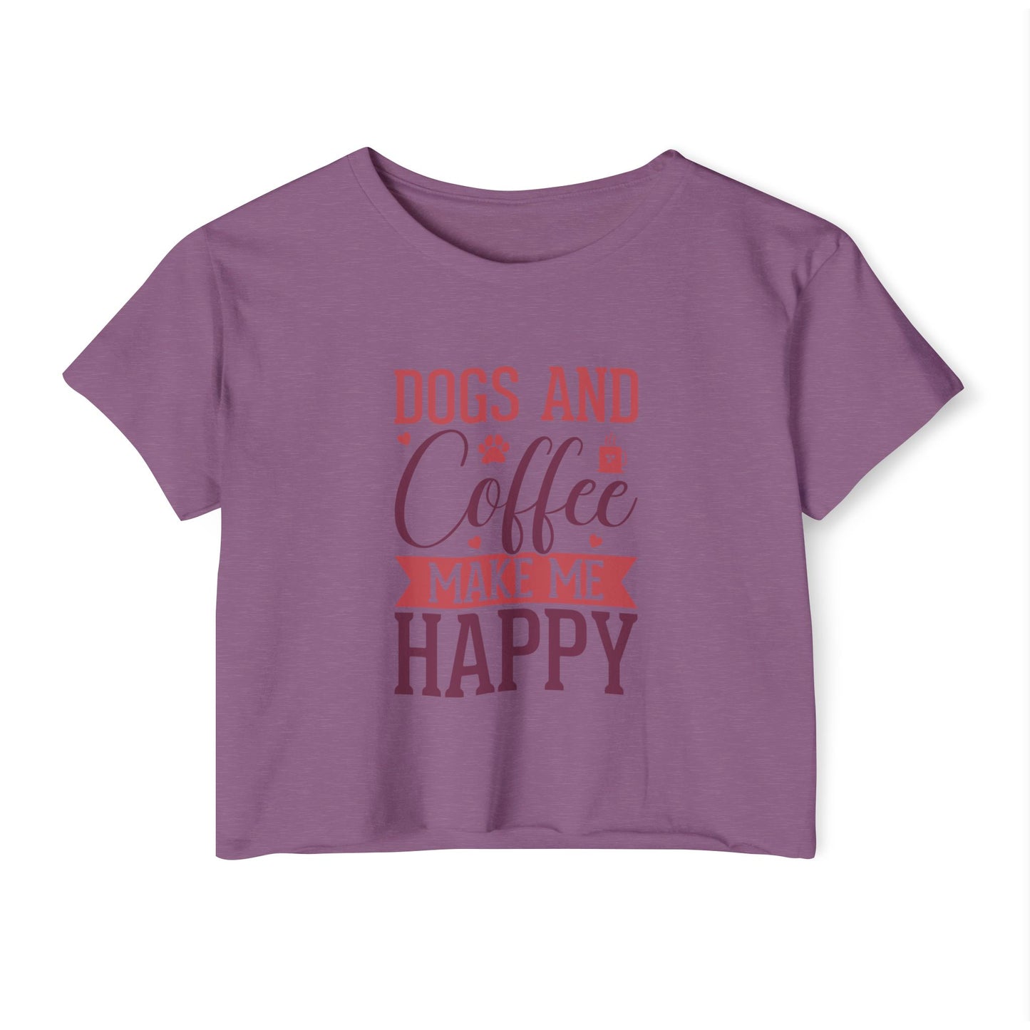 Dogs & Coffee Crop Top – Tee for Dog & Coffee Lovers