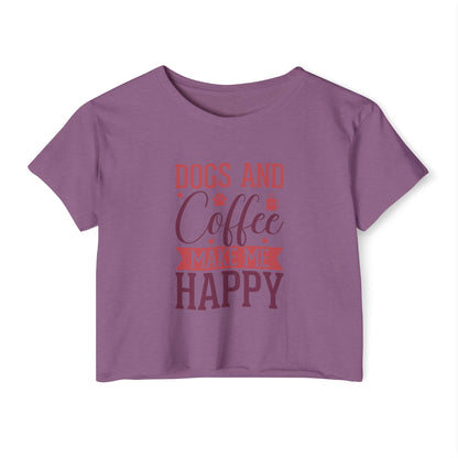 Dogs & Coffee Crop Top – Tee for Dog & Coffee Lovers