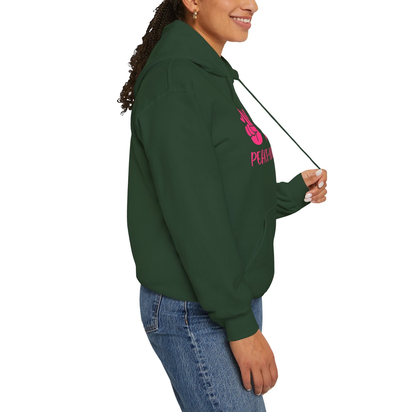 Peace Love Dogs - Pink Hearts and Paws Hoodie