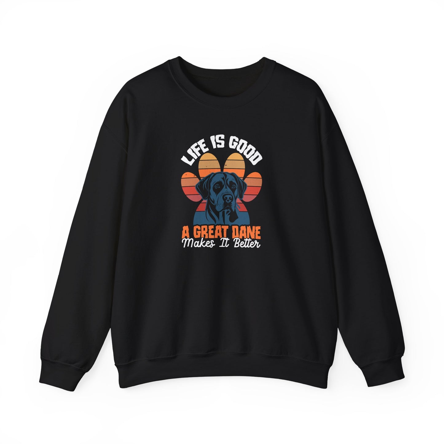 Great Dane Life Sweatshirt | Retro Sunset Dog Lover Gift