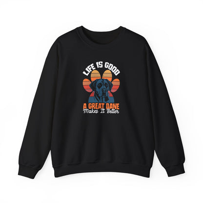 Great Dane Life Sweatshirt | Retro Sunset Dog Lover Gift