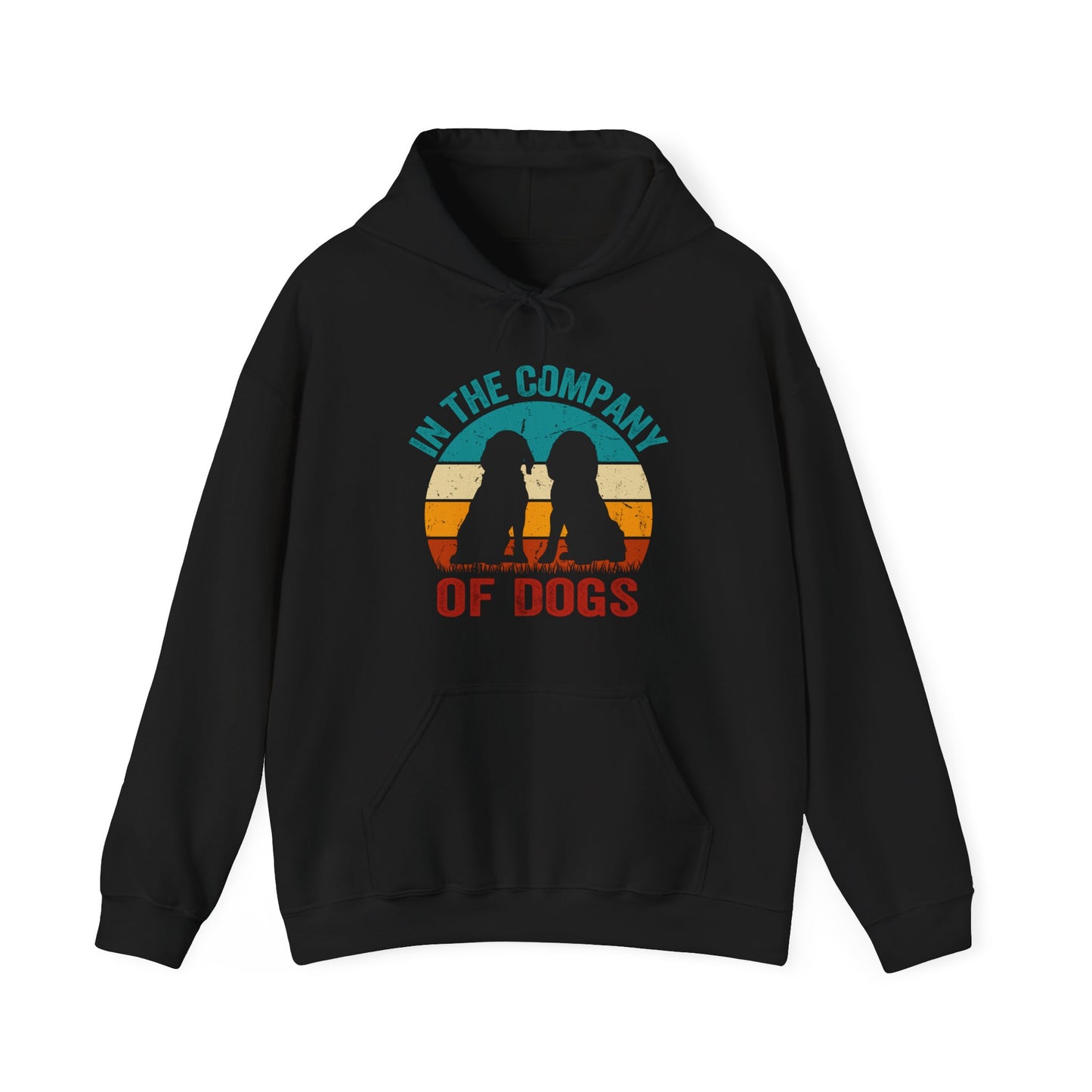 In The Company Of Dogs - Retro Sunset Hoodie