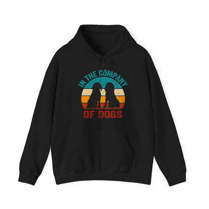 In The Company Of Dogs - Retro Sunset Hoodie