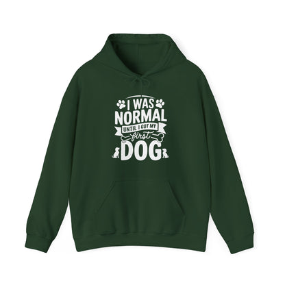 Funny First Dog Hoodie | I Was Normal Pet Lover Sweatshirt