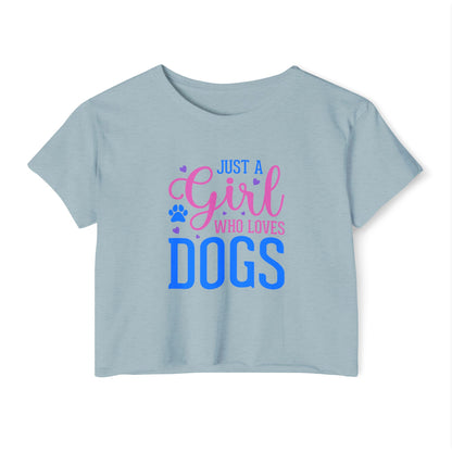 Just a Girl Who Loves Dogs Crop Top – Cute Dog Lover Shirt