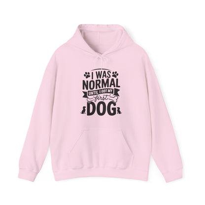 Funny First Dog Hoodie | I Was Normal Pet Lover Sweatshirt