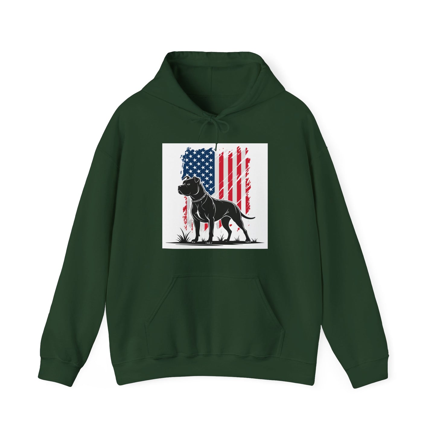 Patriotic Pitbull Unisex Hoodie – American Flag Dog Lover