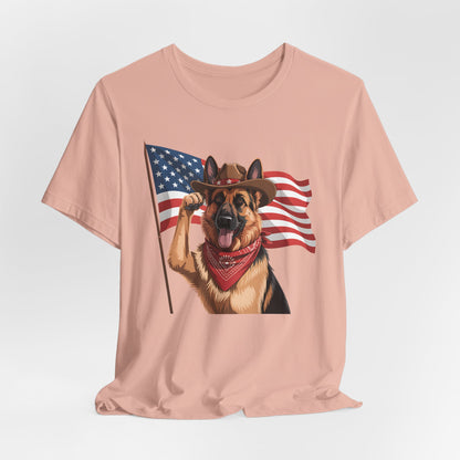 Stars, Stripes & Shepherds Tee – Cowboy Canine Patriot