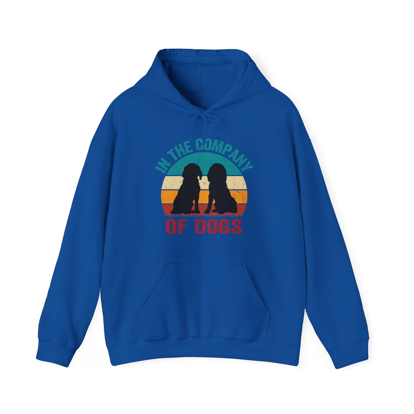 In The Company Of Dogs - Retro Sunset Hoodie