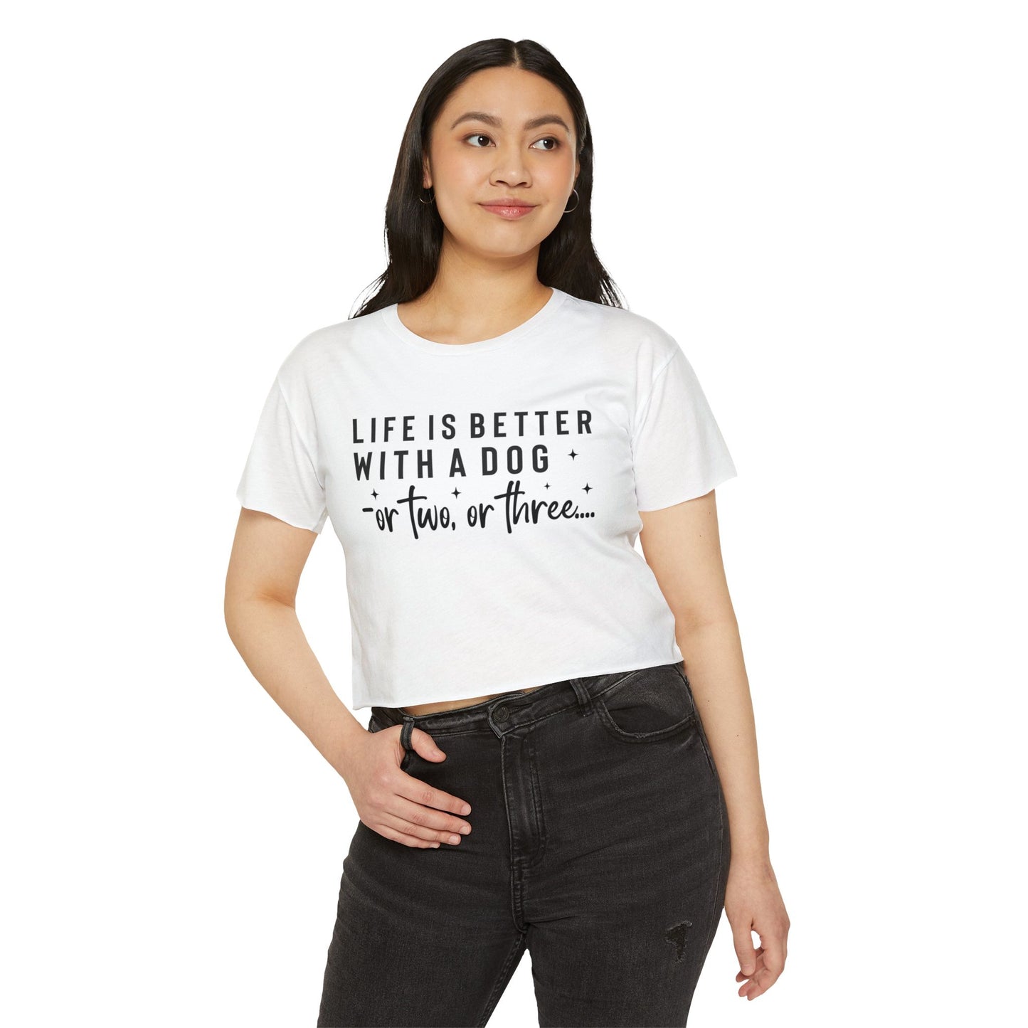 “Life Is Better With a Dog” Funny Dog Lover Crop Top