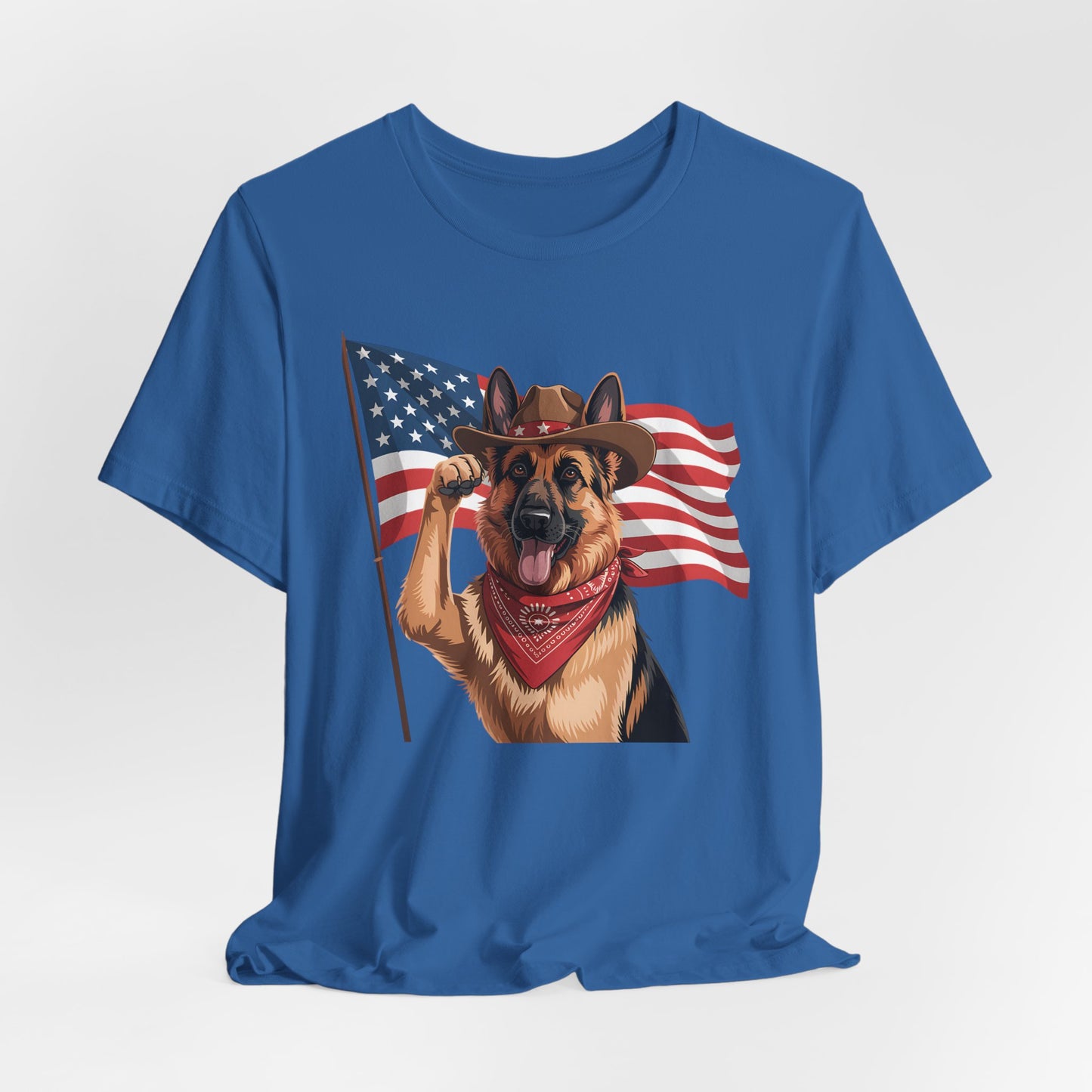 Stars, Stripes & Shepherds Tee – Cowboy Canine Patriot