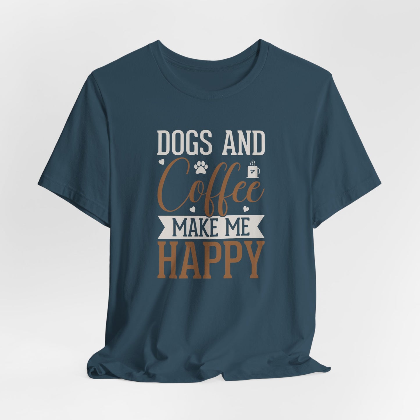 Dogs & Coffee Make Me Happy Graphic T-Shirt