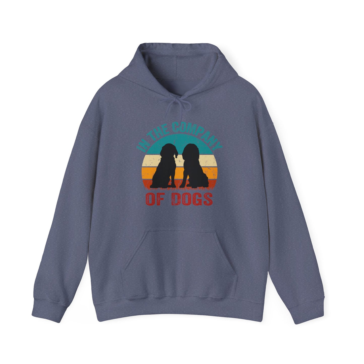 In The Company Of Dogs - Retro Sunset Hoodie