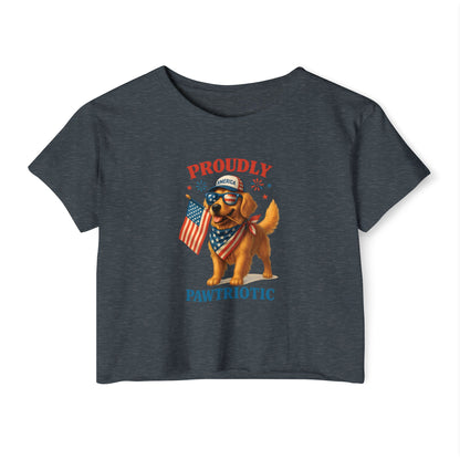Proudly Pawtriotic Dog Crop Top – 4th of July Patriotic Pet Lover Tee