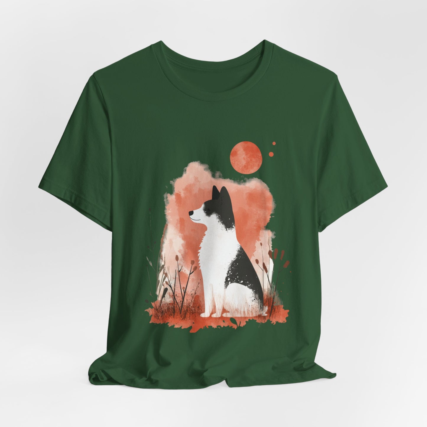 Minimalist Akita Moon Unisex Tee