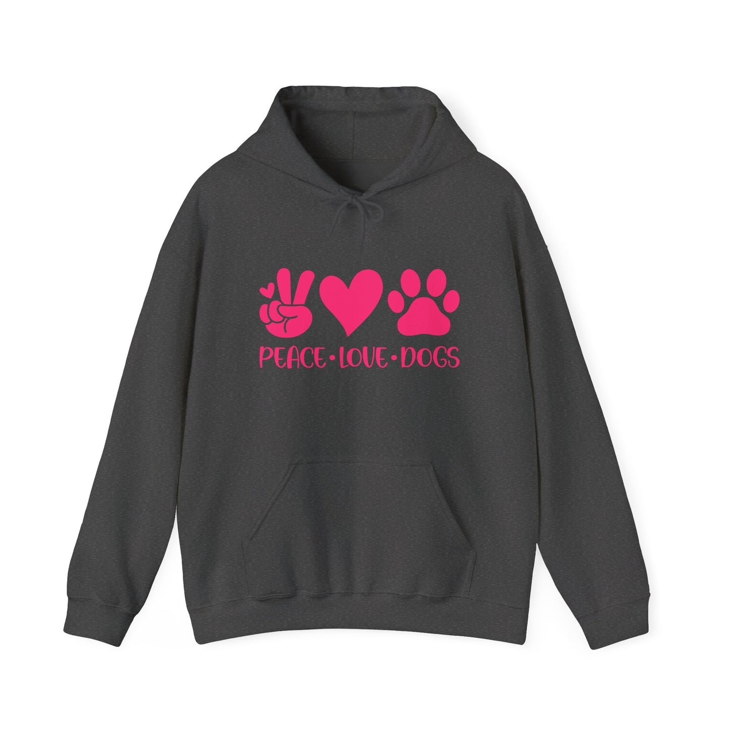 Peace Love Dogs - Pink Hearts and Paws Hoodie