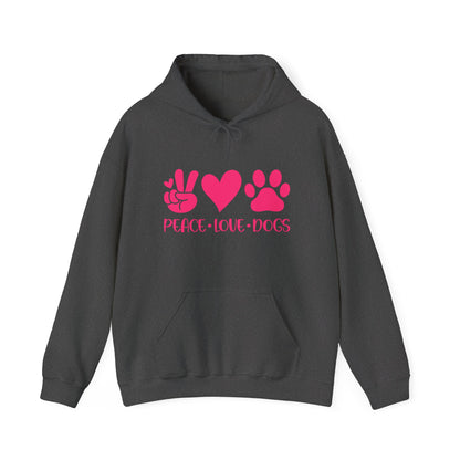 Peace Love Dogs - Pink Hearts and Paws Hoodie