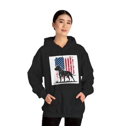 Patriotic Pitbull Unisex Hoodie – American Flag Dog Lover