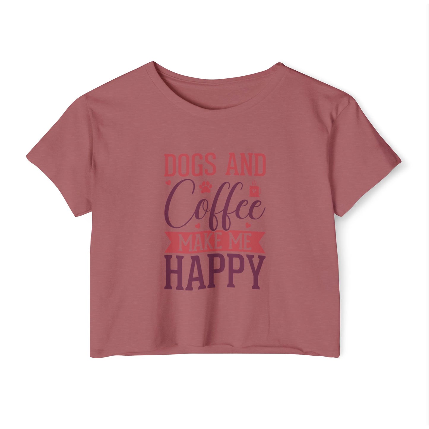 Dogs & Coffee Crop Top – Tee for Dog & Coffee Lovers