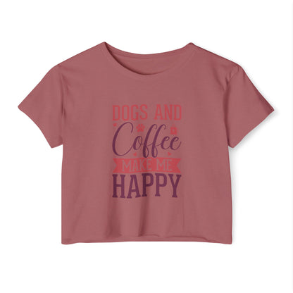 Dogs & Coffee Crop Top – Tee for Dog & Coffee Lovers