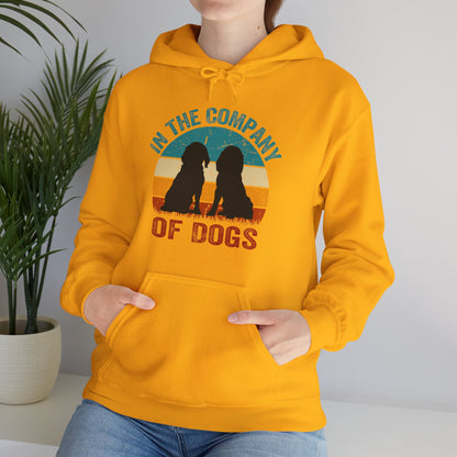 In The Company Of Dogs - Retro Sunset Hoodie