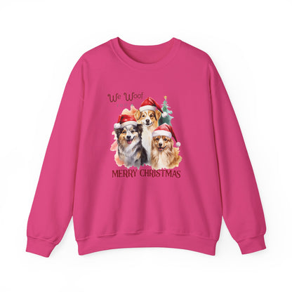 "We Woof You a Merry Christmas" Trio Dog Unisex Sweatshirt