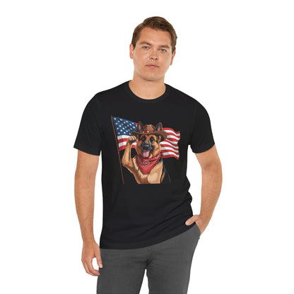 Stars, Stripes & Shepherds Tee – Cowboy Canine Patriot