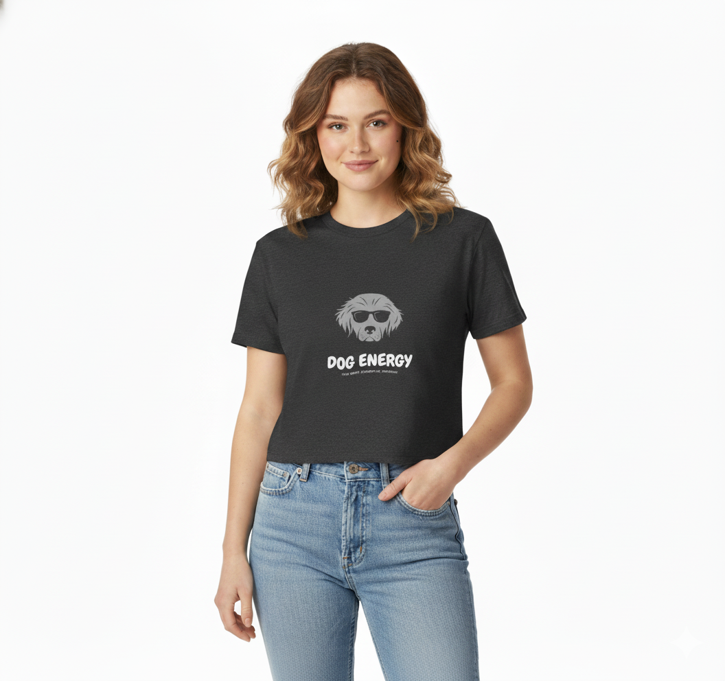 Dog Energy Crop Top – Cool Graphic Tee for Dog Lovers