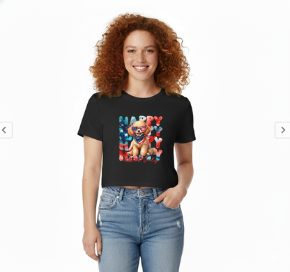 Happy 4th of July Dog Crop Top – Pet Lover Tee